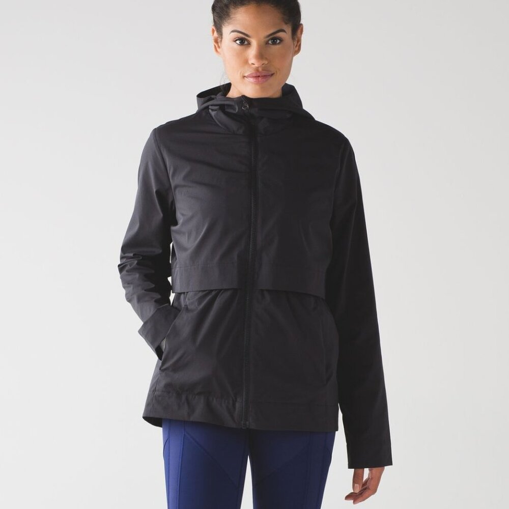 Lululemon Nonstop Hooded Jacket Zip Up Lightweight Water-Repellent Black